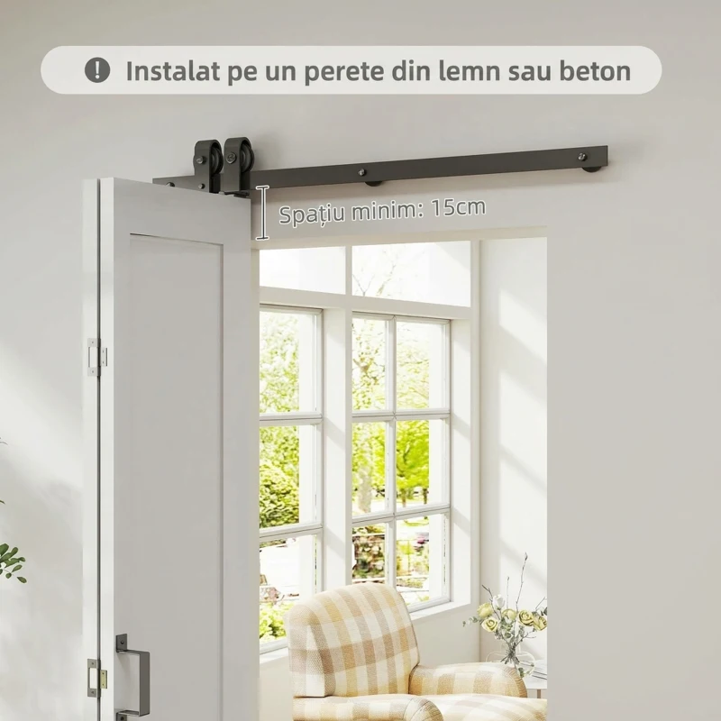 HOMCOM Ușă Glisantă Pliabilă Tip Carte cu Suprafață Vopsibilă, 90x210 cm, Albă