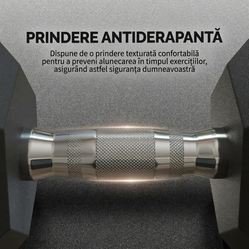 HOMCOM 2x15KG Gantere Hexagonale din Cauciuc Greutăți Portabile pentru Acasă