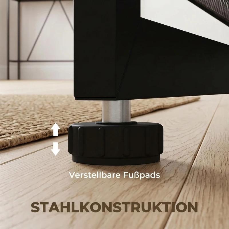 HOMCOM Schoenenrek met 4 planken, 72 x 30 x 82,7 cm, zwart