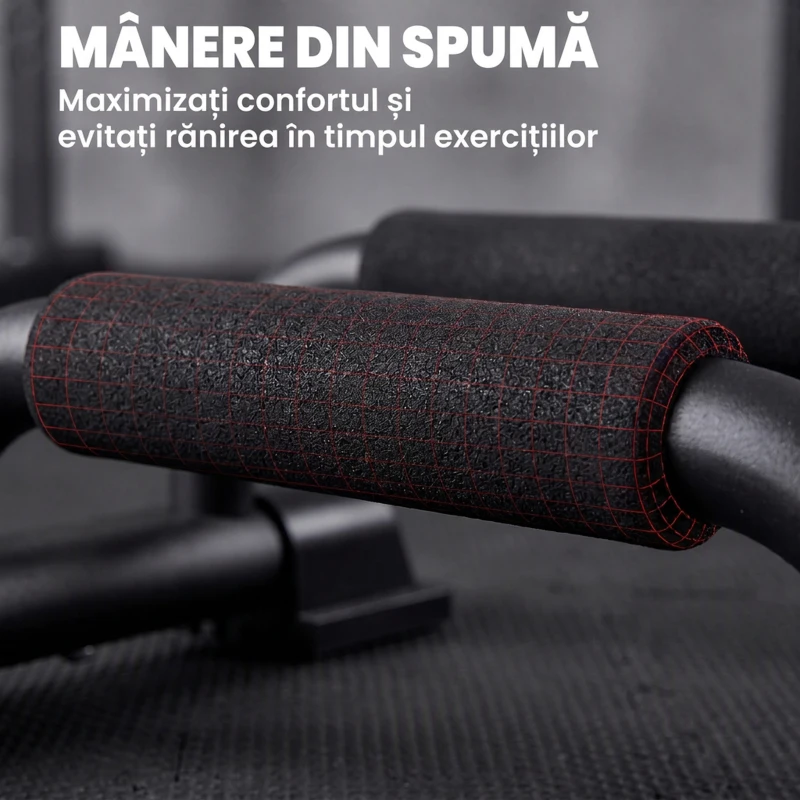 HOMCOM Set de 2 bare paralele din oțel cu mânere antiderapante din EPE, 36x25x20 cm, negru