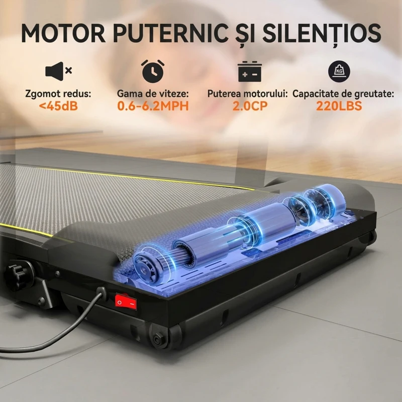 SPORTNOW Bandă de Alergat Pliabilă cu Inclinare Reglabilă, Viteză 1-10 km/h, Display LED și Telecomandă, Negru