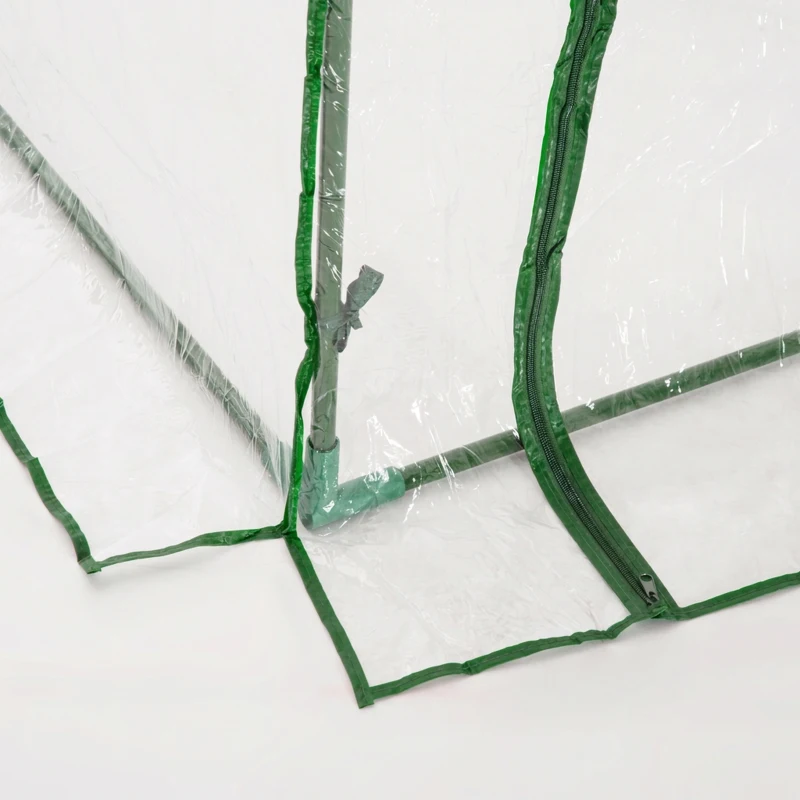 Outsunny Seră de grădină în formă de tunel din oțel cu acoperire din PVC, 200x100x80 cm, transparentă și verde