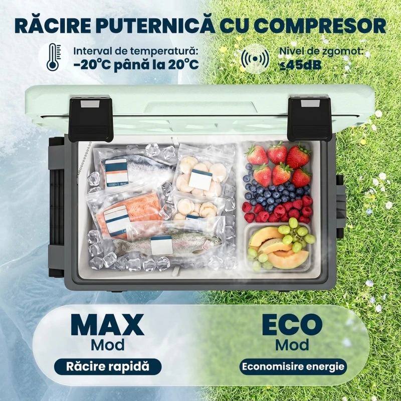 Outsunny Frigider Portabil 42,5L cu Compresor și Control prin Aplicație, -20℃ la 20℃