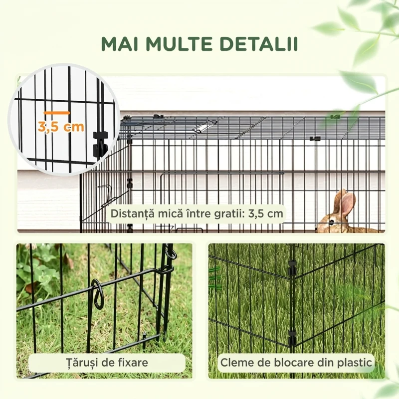 PawHut Cusca pentru Animale Mici, 185x75x50cm Verde