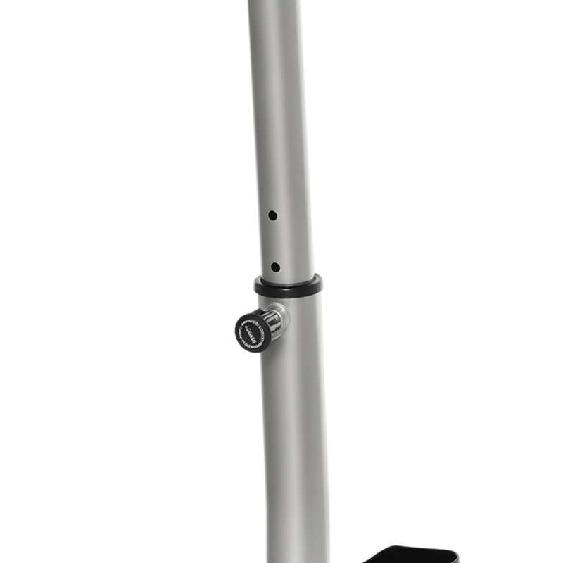 HOMCOM stepper met handvat fitness hometrainer voor thuis, klein fitnessapparaat voor been- en bodemtraining met LCD-scherm, instelbare snelheid Metaal ABS Zwart + Zilver 55 x 53 x 118-128 cm(m-11)