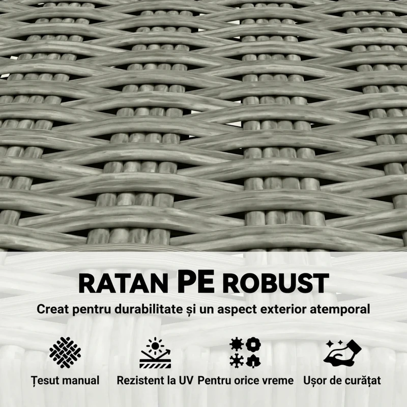 Outsunny Set de 2 Scaune de Grădină Pliabile din Lemn de Salcâm, Gri
