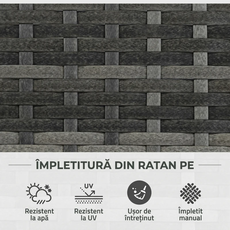 Outsunny Pat De Flori De Sine Statator Cu Doua Cutii De Plante Pentru Gradina 57x30x107cm Mixt Gri