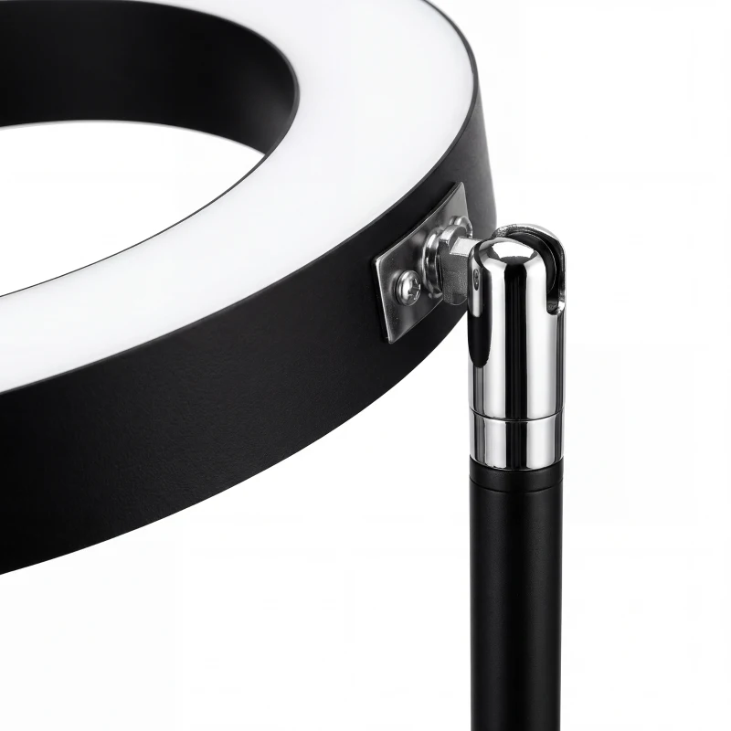 HOMCOM 42W LED vloerlamp dimbaar, 3 kleurtemperaturen, uplighter met verstelbare ringkop, zwart