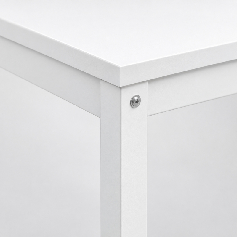 HOMCOM Ruimtebesparende eetgroep, rechthoekige keukentafel met 2 stoelen, wit