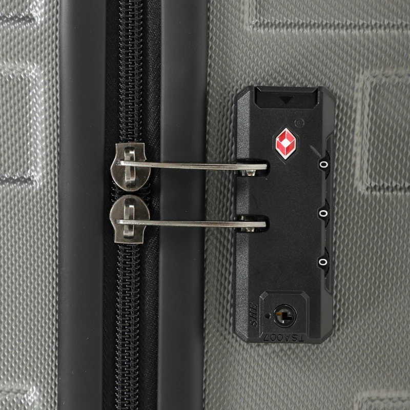 HOMCOM Kofferset, in elkaar opbergbare reiskoffers met TSA-slot en 360°-wielen, 20/24/28 inch, donkergrijs