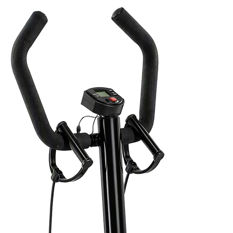 HOMCOM stepper met handgrepen trainingsriemen sidestepper hometrainer LCD-display staal(m-10)