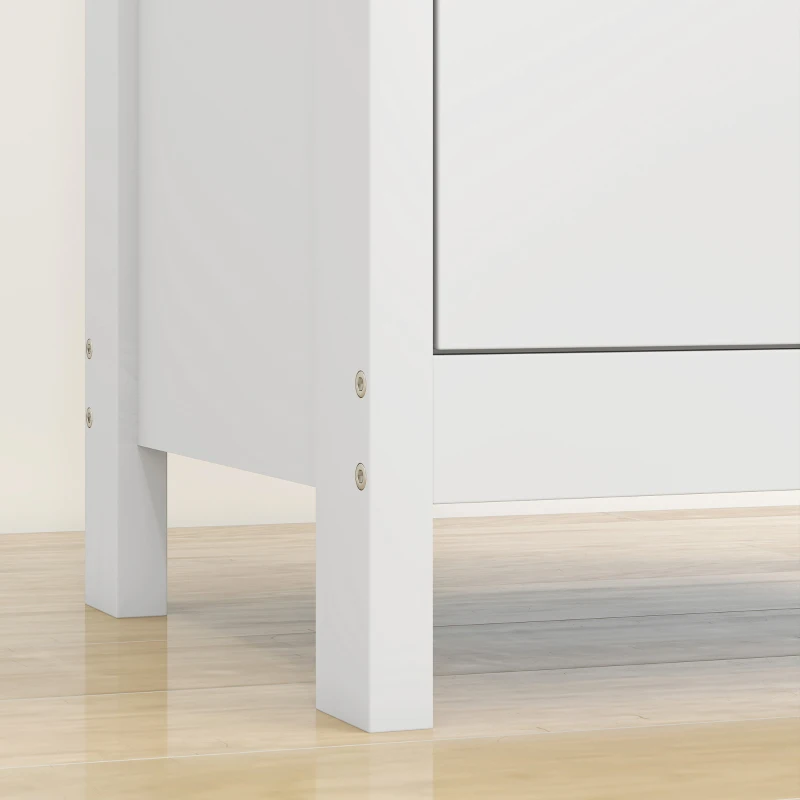 HOMCOM Ladekast met 5 lades, met zwarte grepen, voor slaapkamer en woonkamer, 50 x 35 x 90 cm, wit