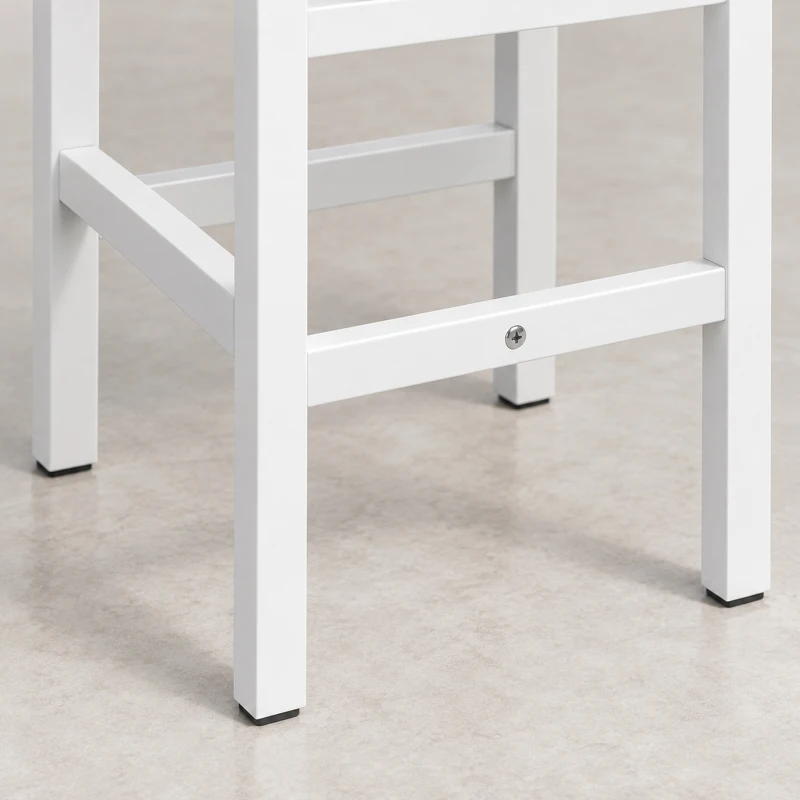 HOMCOM Ruimtebesparende eetgroep, rechthoekige keukentafel met 2 stoelen, wit
