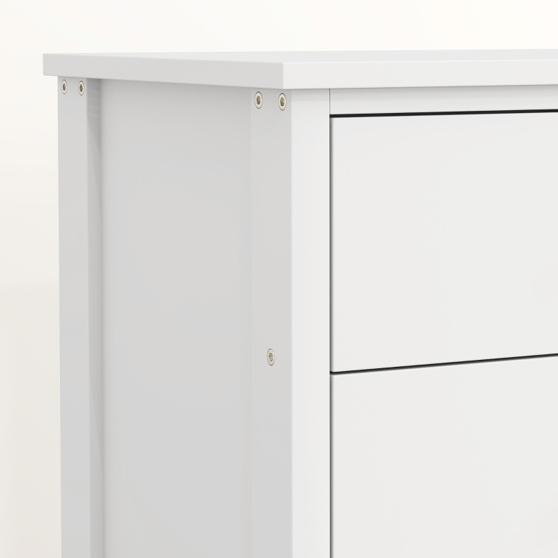 HOMCOM Ladekast met 5 lades, met zwarte grepen, voor slaapkamer en woonkamer, 50 x 35 x 90 cm, wit