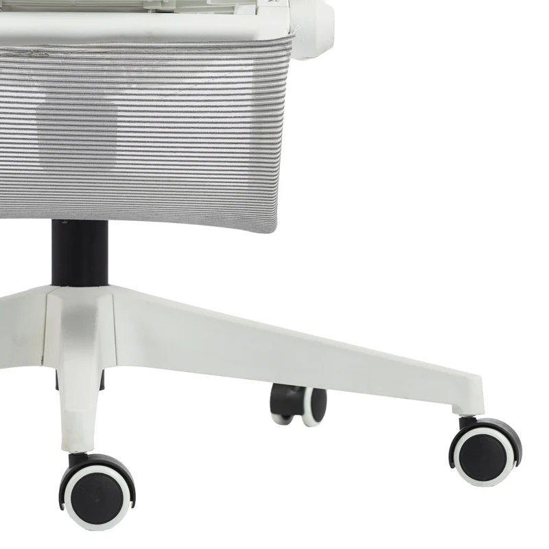 HOMCOM Chaise Bureau Ergonomique Inclinable en Maille, Support Lombaire, Appui-Tête, Accoudoirs Relevables, 62x66x126cm, Gris