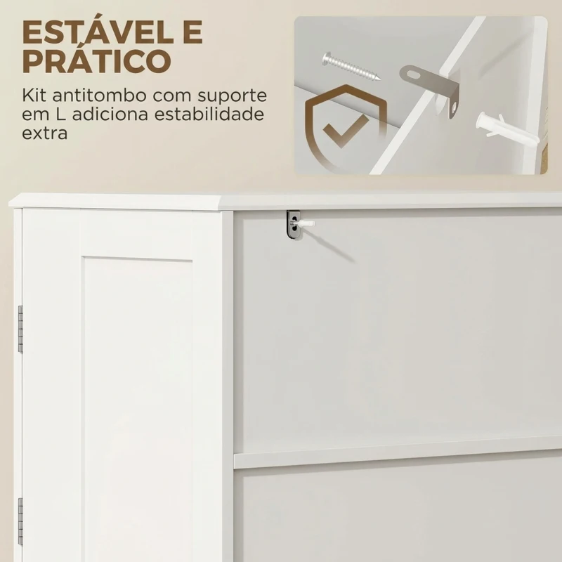 HOMCOM Armário Despenseiro de Cozinha com Prateleiras nas Portas e 2 Gavetas Móvel Auxiliar 58x38x120 cm Branco