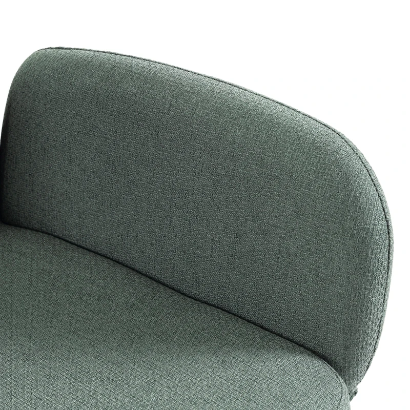 HOMCOM Swivel Accent Chair, Upholstered Linen-Look Armchair with Curved Backrest, Wrapped Armrests for Living Room, Light Green