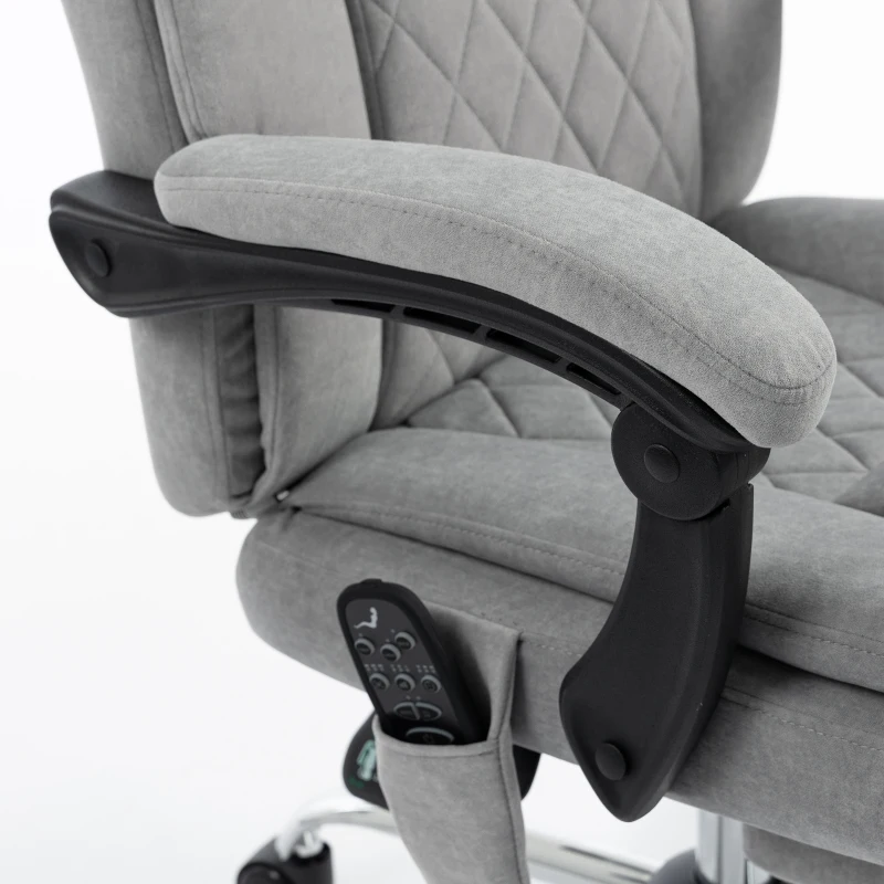 HOMCOM Office Chair with 6-Point Vibration Massage and Heat, Executive Computer Desk Chair with High Back, Reclining, Grey