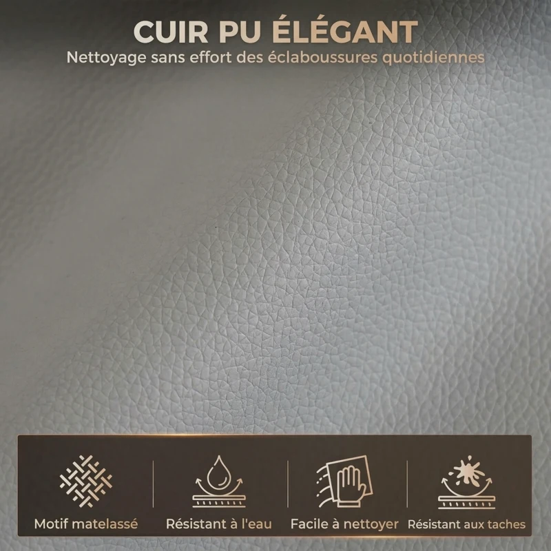 HOMCOM Fauteuil de Bureau Massant Vibrant et Chauffant, Chaise Bureau Ergonomique en PU, Dossier Inclinable, Appuie-Tête, Gris