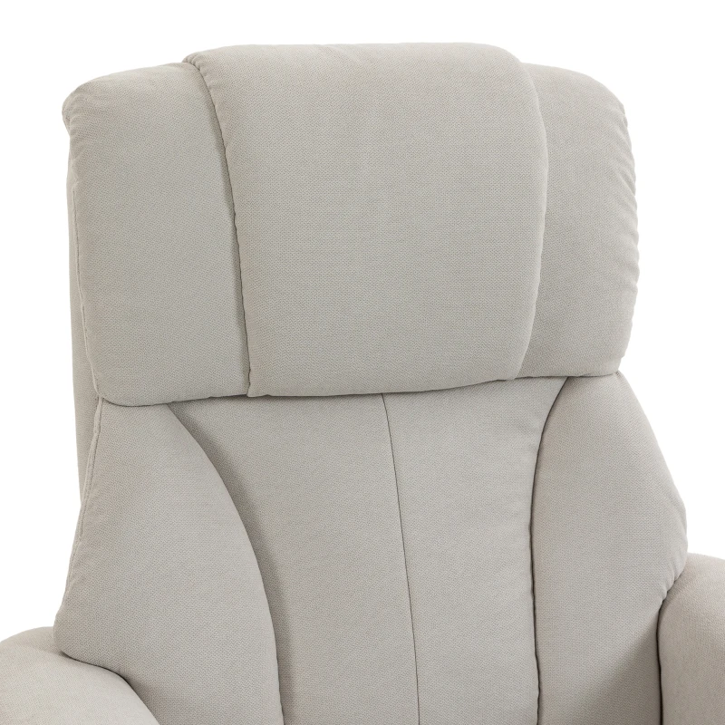 HOMCOM Fauteuil relax avec repose-pied, fauteuil de relaxation, dossier inclinable, assise rembourrée, 79x80x104cm, crème