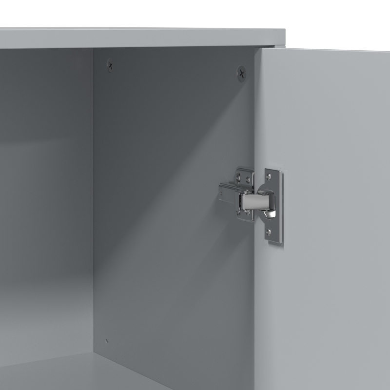 HOMCOM Keukenkast met 5 niveaus, opbergkast met verstelbare planken, voor woonkamer, keuken en voorraadkast, hout, grijs