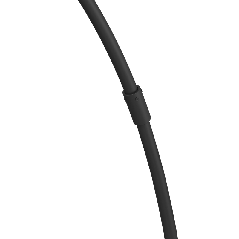 HOMCOM Lampadaire en C, Lampe Sur Pied Salon 178H cm, Abat‑Jour Réfléchissant, Interrupteur au Pied, Base en Marbre, Noir