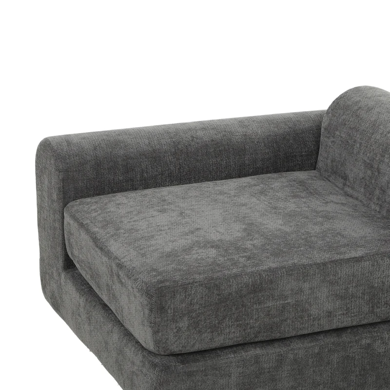 HOMCOM Modulaire hoek-slaapbank, omvormbaar, zacht design zonder harde randen, 76 cm zitdiepte, hoogdicht schuim, donkergrijs