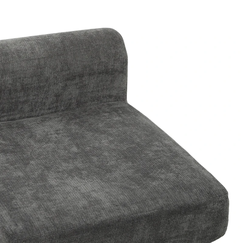 HOMCOM Modulaire hoek-slaapbank, omvormbaar, zacht design zonder harde randen, 76 cm zitdiepte, hoogdicht schuim, donkergrijs