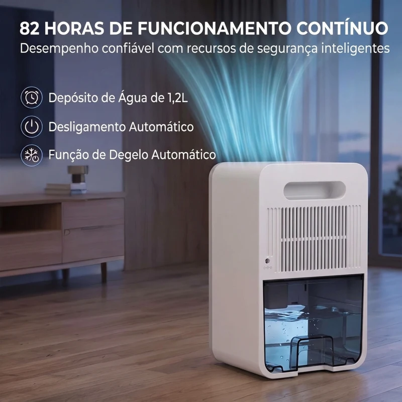 HOMCOM Desumidificador 0,4 L/Dia para 15 m², Depósito 1,2 L, Luz RGB, Temporizador 12 h, Ecrã LED, Preto