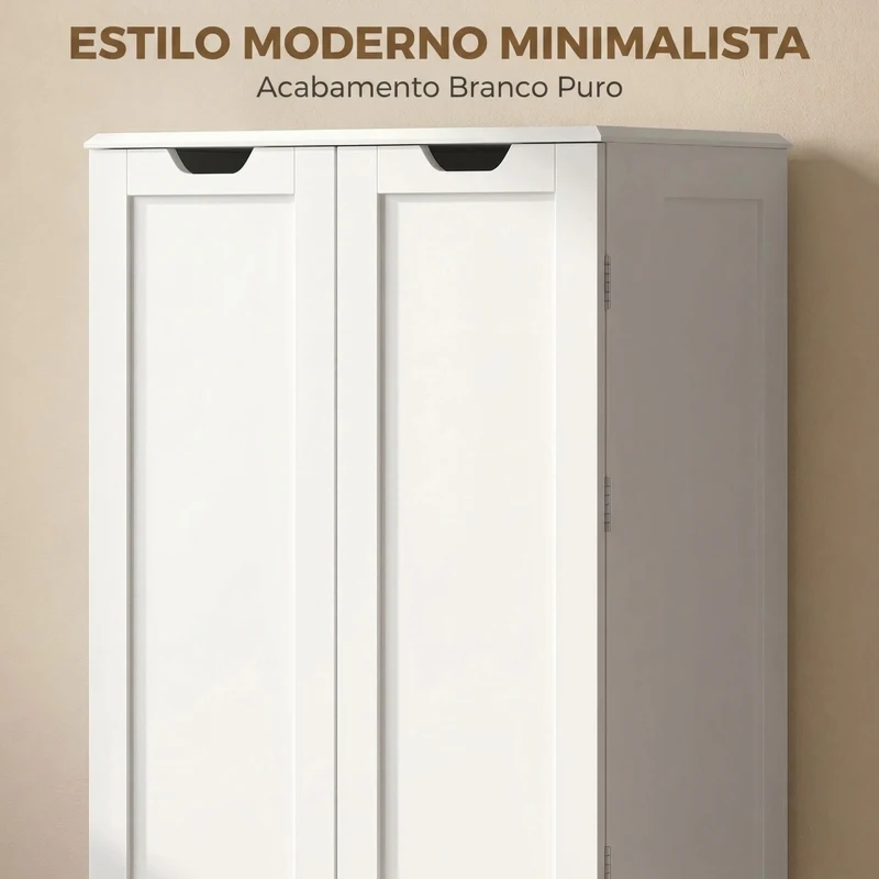 HOMCOM Armário Despenseiro de Cozinha com Prateleiras nas Portas e 2 Gavetas Móvel Auxiliar 58x38x120 cm Branco