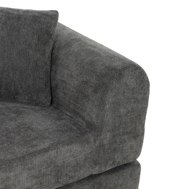 HOMCOM Modulaire hoek-slaapbank, omvormbaar, zacht design zonder harde randen, 76 cm zitdiepte, hoogdicht schuim, donkergrijs
