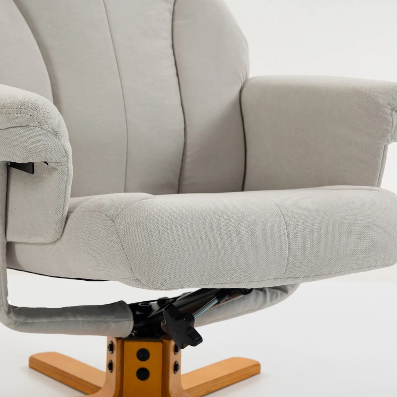 HOMCOM Fauteuil relax avec repose-pied, fauteuil de relaxation, dossier inclinable, assise rembourrée, 79x80x104cm, crème