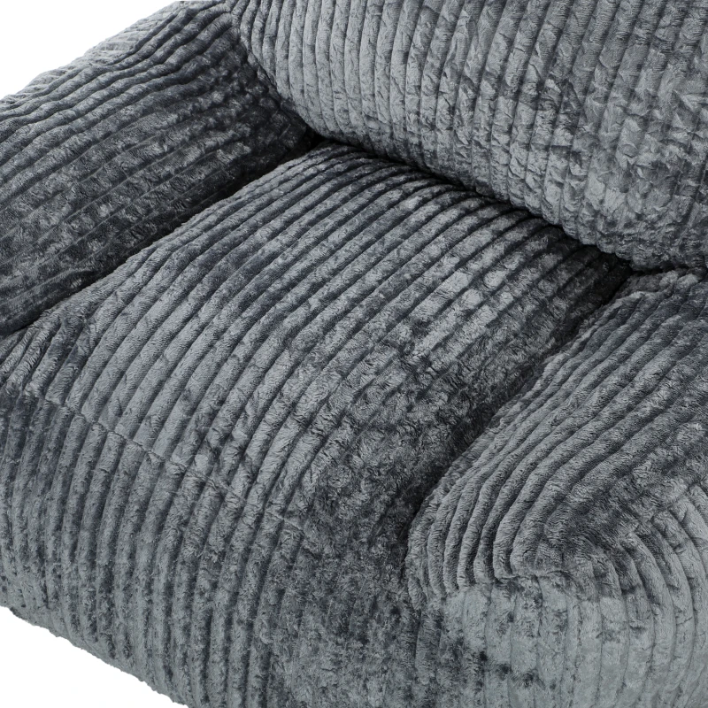HOMCOM Vloerfauteuil voor volwassenen, grote cloud lounge zonder frame, met rugsteun en armleuningen, geen montage, grijs