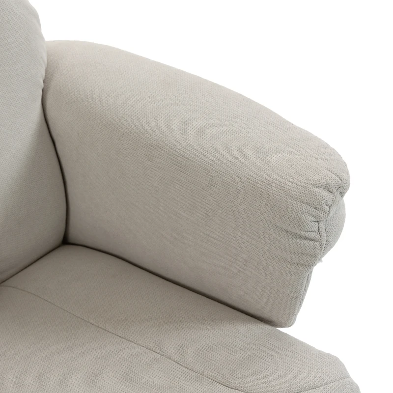 HOMCOM Fauteuil relax avec repose-pied, fauteuil de relaxation, dossier inclinable, assise rembourrée, 79x80x104cm, crème