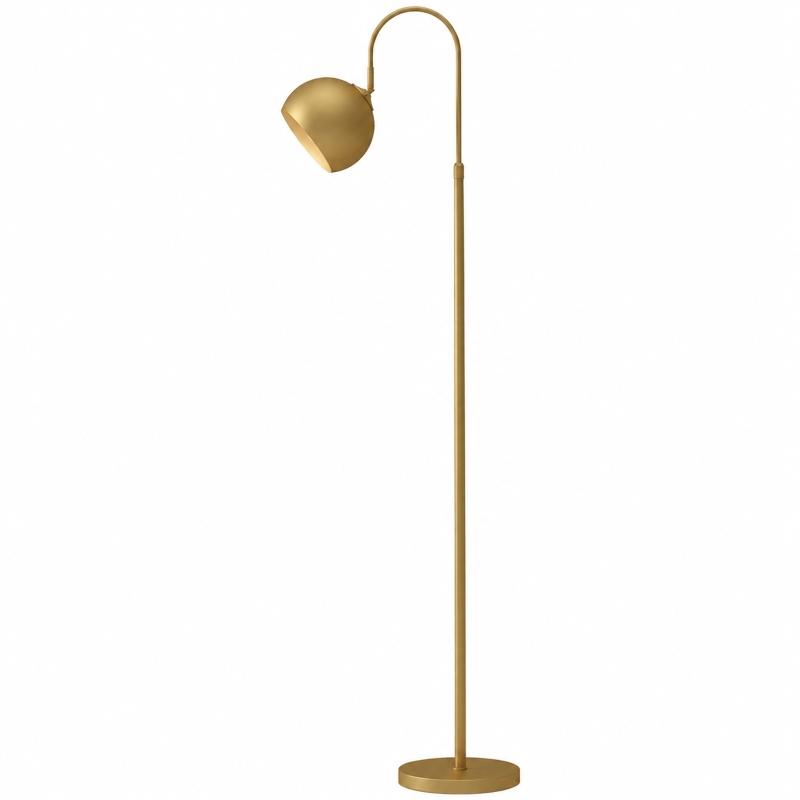 HOMCOM Lampadar modern 40W E27, înălțime reglabilă, abajur orientabil, întrerupător cu pedală, auriu