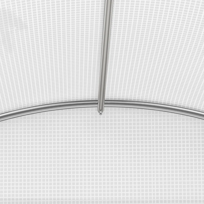 Outsunny Serre de jardin tunnel 9 m² 4 fenêtres, porte zippée enroulable châssis acier galvanisé, bâche PE 3 x 3 x 2 m blanc