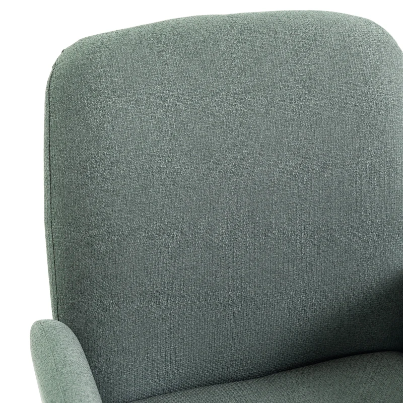HOMCOM Swivel Accent Chair, Upholstered Linen-Look Armchair with Curved Backrest, Wrapped Armrests for Living Room, Light Green