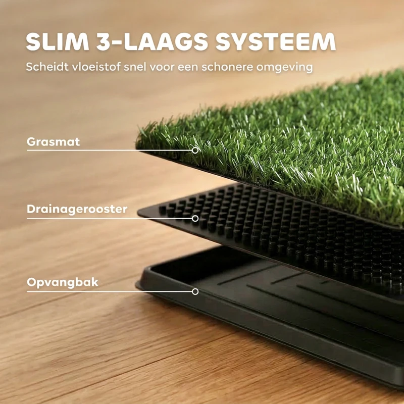 PawHut Hondentoilet 76 x 50,5 cm met kunstgras, wasbaar puppytoilet voor balkon en binnen, zwart + groen