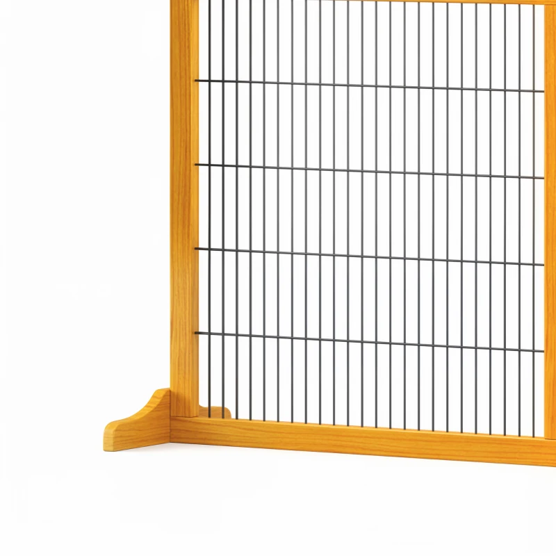 PawHut Hondenhek, Opvouwbaar, 432 x 36 x 70 cm, Dennenhout, Geel(m-11)