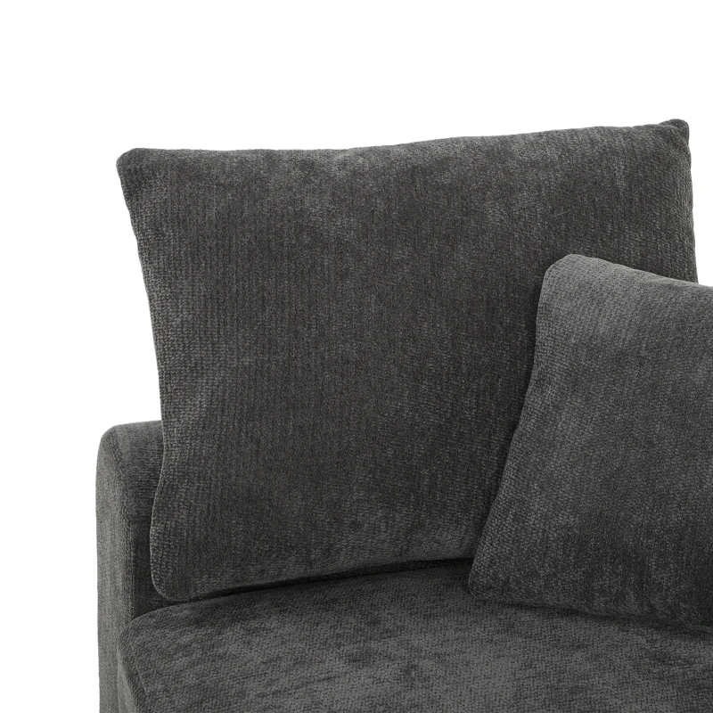 HOMCOM Modulaire hoek-slaapbank, omvormbaar, zacht design zonder harde randen, 76 cm zitdiepte, hoogdicht schuim, donkergrijs