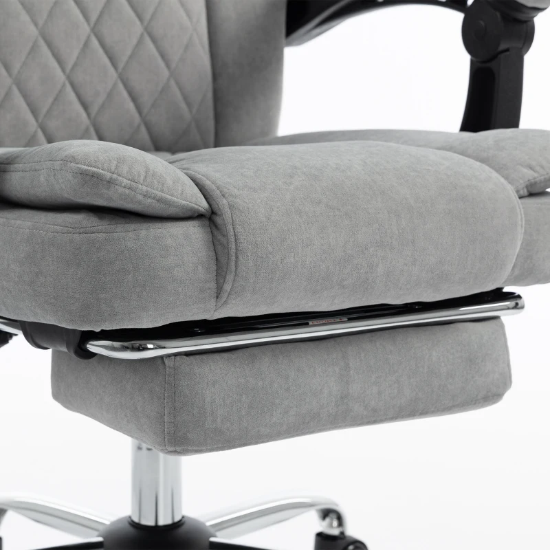 HOMCOM Office Chair with 6-Point Vibration Massage and Heat, Executive Computer Desk Chair with High Back, Reclining, Grey