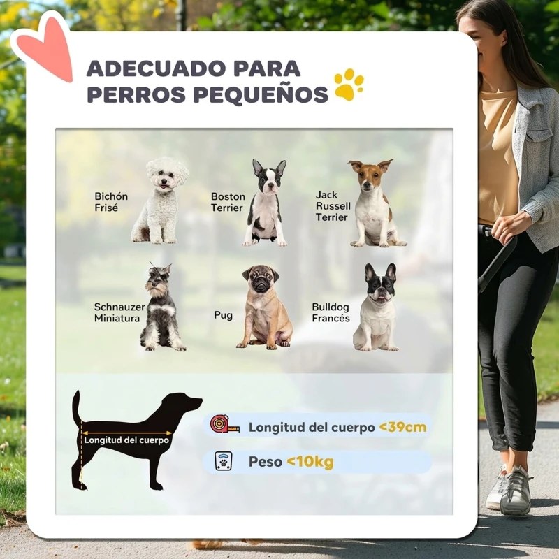 PawHut Carrito para Perros y Gatos Plegable hasta 10 kg Cochecito para Perros Pequeños de 3 Ruedas Grandes de Goma Gris
