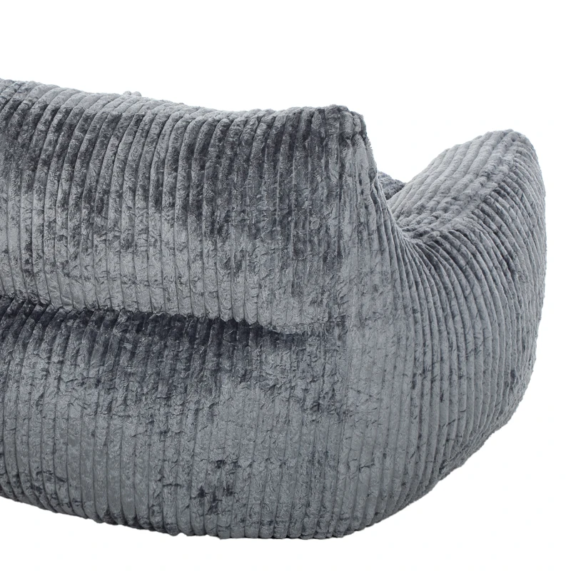 HOMCOM Vloerfauteuil voor volwassenen, grote cloud lounge zonder frame, met rugsteun en armleuningen, geen montage, grijs