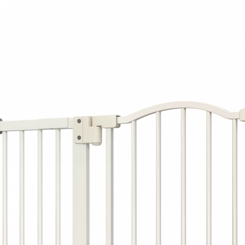 PawHut Pressure Fit Dog Stair Gate No Drilling Safety Gate Auto Close for Doorways, Hallways, 74-100cm Adjustable, 94cm Tall, White