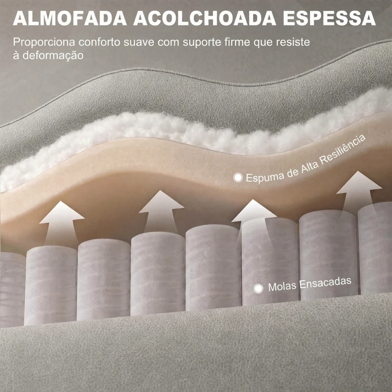 HOMCOM Poltrona Relax Reclinável até 135º com Apoio para os Pés Encosto Alto 78x96x102 cm Cinza