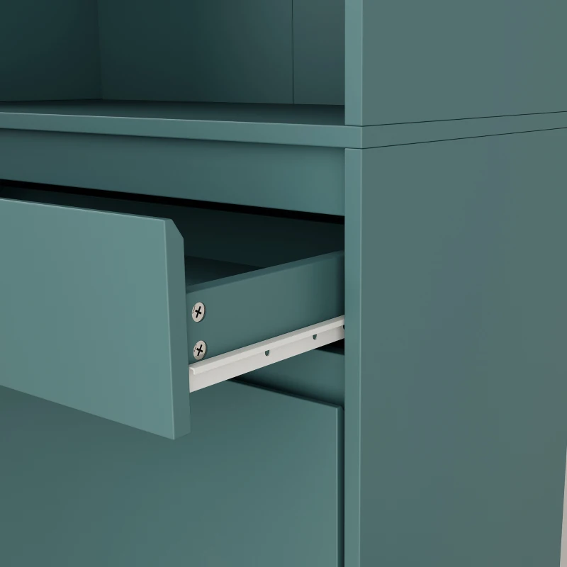HOMCOM Bookcase with Drawers Adjustable Shelves Book Shelf for Study Living Room Light Green