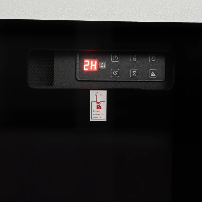 HOMCOM Elektrische haard met verwarming, 12 vlamkleuren, tv-meubel met haard voor tv's tot 55 inch, 114 cm, wit