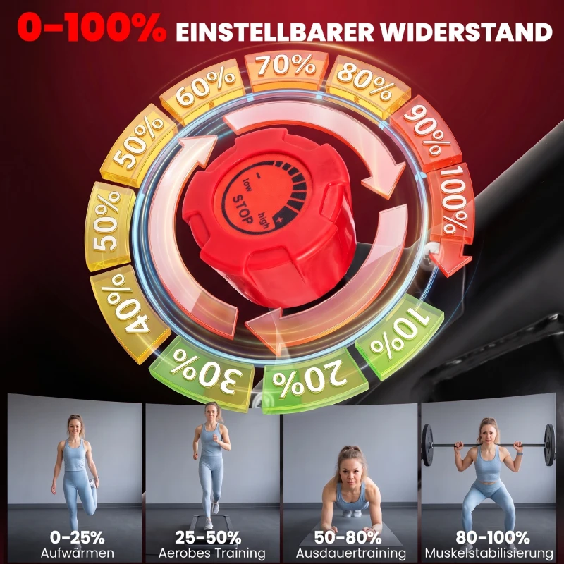 SPORTNOW Heimtrainer Fahrrad Höhenverstellbar Hometrainer mit Magnetwiderstand APP verstellbarem Sitz LCD-Monitor Handyhalter