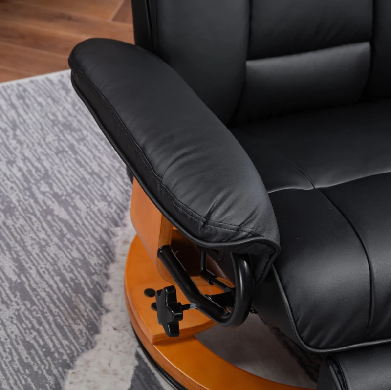 HOMCOM Faux Leather Recliner Chair - Black