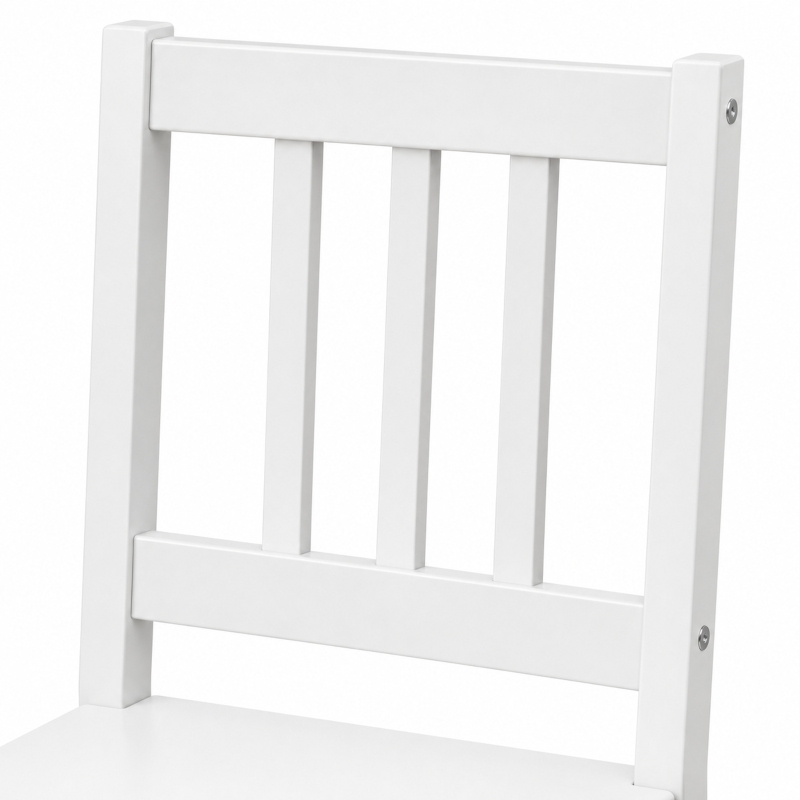 HOMCOM Ensemble Table Salle à Manger avec 2 Chaises, Table de Cuisine Rectangulaire 80 cm, Chaises à Dossier à Lattes, Blanc